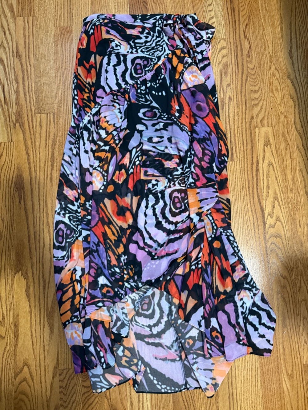 Hutch Purple, Orange & Black High-Low Skirt